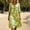 Green, variant on Flowy Sundresses for Women Henley 3/4 Sleeve Floral Flutter Sleeve Midi A-Line Dress Button Beach Daily Hawaii Loose Sundress Green S