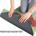 thumbnail image 3 of Strawberry Plants Fruit Character Green Pattern Hot Yoga Mat Towel Non Slip for Hot Yoga - Quick-Drying Yoga Mat Cover with 4 Corner Pockets with Travel Bag - Hot Yoga Towel Non Slip 70"x26", 3 of 6