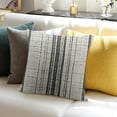 thumbnail image 3 of BANET  Decorative Farmhouse Throw Pillow Case, Cover Only, Cream/Off-White with Charcoal Stripes Square Pillow Cover, Textured Throw Cushion Covers White, 3 of 5