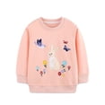 thumbnail image 7 of Busydd Girls Sweatshirts 1-7 Years Trendy Cute Print Crewneck Sweatshirt Casual Comfortable Cotton Long Sleeve Pullover Tops 4-5 Years, 7 of 7