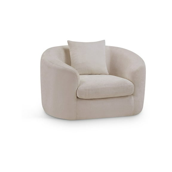 Meridian Furniture Penelope Beige Chenille Fabric Chair