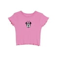 thumbnail image 3 of Disney Minnie Mouse Ribbed T-Shirt and French Terry Shorts Outfit Set Graffiti Toddler to Big Kid, 3 of 5