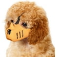 thumbnail image 1 of Bozal para perro, bozal suave para perros pequeños y medianos, caniche, salchicha, cubierta bucal de silicona transpirable para evitar morder y masticar (amarillo, S), 1 of 7