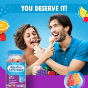 Digestive Advantage Daily Probiotic Gummies, Natural Fruit Flavors, Helps Protein Absorption, Supports Immune Health, Gut Health, 60 Gummies