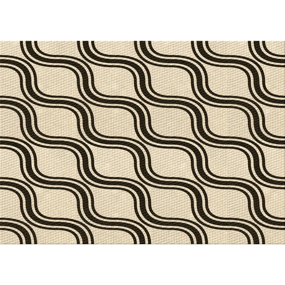 Ahgly Company Machine Washable Indoor Rectangle Transitional Vanilla Gold Area Rugs, 7' x 9'