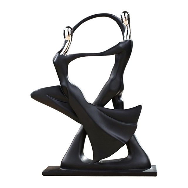 Figura de resina de pareja bailando, romántica, abstracta, para amantes del ballet, 28,5 x 5,2 x 19,5 cm.