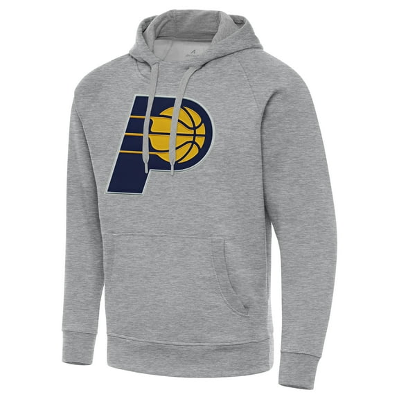 Men's Antigua Heather Gray Indiana Pacers Big & Tall Victory Raglan Pullover Hoodie