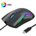 thumbnail image 1 of Souris de Jeu Filaire à Spectre RVB Rétroéclairée, Souris Ergonomique Programmable avec 7 Modes de Rétroéclairage jusqu'à 7200 DPI pour Joueurs sur PC Windows (Noir), 1 of 5