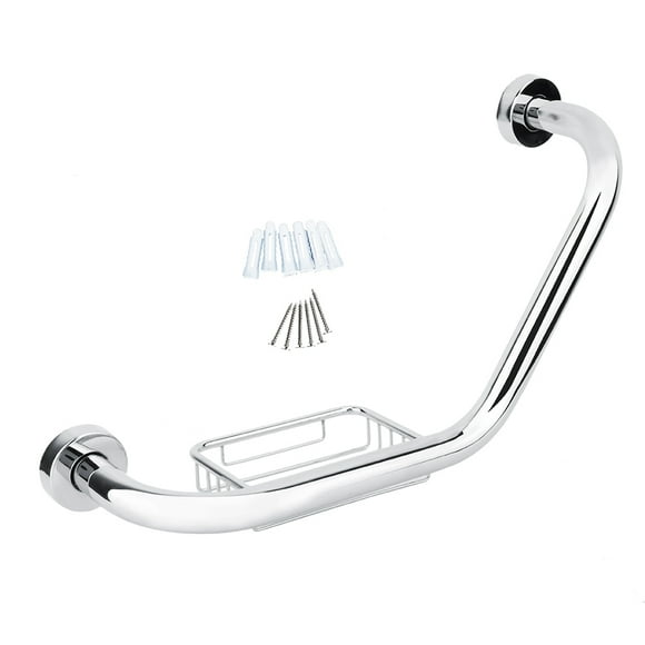 ZOUSSIQI Stainless Steel Bathtub Arm Safety Handle Bath Shower Tub Grab Bar with Soap Holder JU316-130325