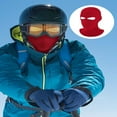 thumbnail image 2 of CHUANK Bonnet Tricoté à 2 Trous pour le Visage, Cagoule d'Hiver Chaude pour Sports Extérieurs (Rose Rouge), 2 of 13