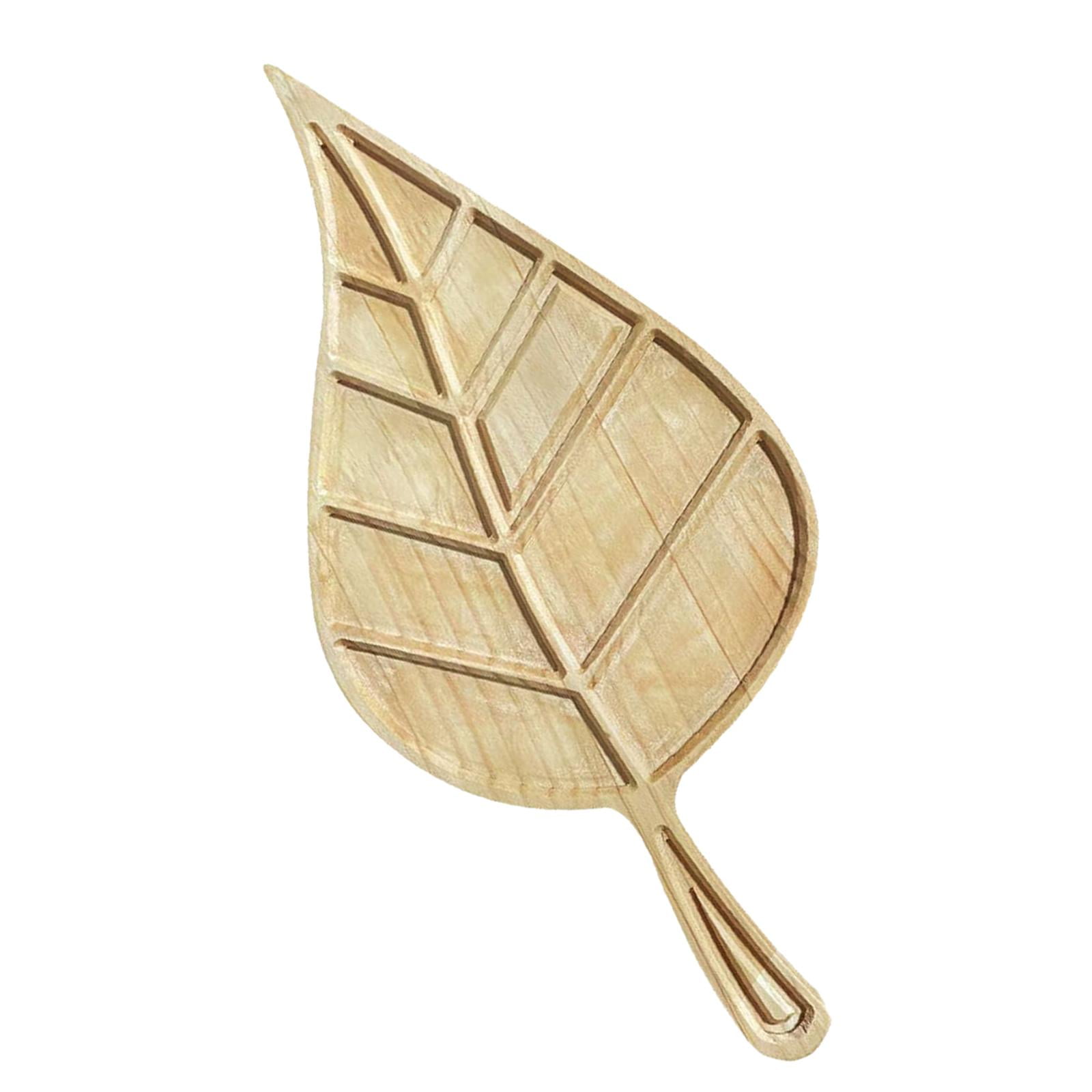 Wood snacks plates Serving Tray Sushi Bread Meat Seafood Cheese Board Serving Plate Leaf Platter for Afternoon Tea Coffee Table Home Party