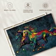 thumbnail image 6 of Elephant Stock Duo Horse Color Splash Paint Wall Art - Horizontal Canvas Wall Art - Living Room Wall Decor - Animal Canvas - Green And Brown Decor - 24" x 16", 6 of 8