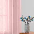 thumbnail image 6 of Fragrantex Fragrantex Faux Linen Pink Semi Sheer Curtains 84 inches Long Window Curtain Light Filtering for Living Room Grommet Top 2 Panels,40"W x 84"L, 6 of 6