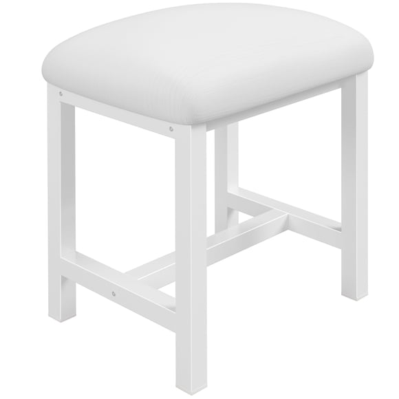 Taburete KAI-ROAD pequeño blanco con cojín para espacios pequeños