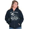 thumbnail image 4 of Not All Who Wonder Are Lost UFO Cute Zip Up Hoodie Men's Women's Brisco Brands X, 4 of 6