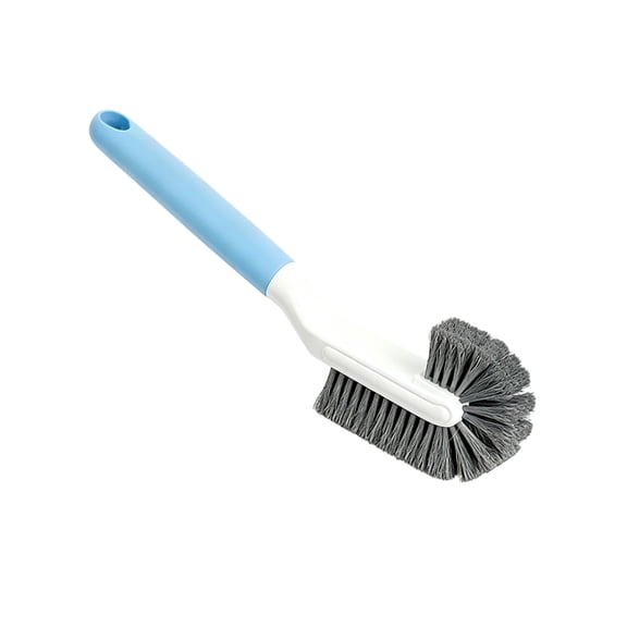 HOARBOEG 1Pcs Short Handled Soft Bristle Brush, Multipurpose Cleaning Brush for Shoes & Household, Handheld Scrub Brush for Bathroom, Floor & Tile, Blue Plastic, Durable, Compact & Ergonomic