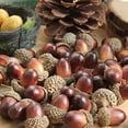 thumbnail image 4 of Ounissouiy 50 piezas de rellenos de adorno de bellotas artificiales realistas para fiestas temáticas de otoño decoración de de Acción de Plantas Artificiales, 4 of 6