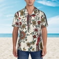 thumbnail image 2 of Kll Men'S Hawaiian Shirt Short Sleeve Button Down Beach Shirts-Dark Enchanted Flowers And Birds, 2 of 7