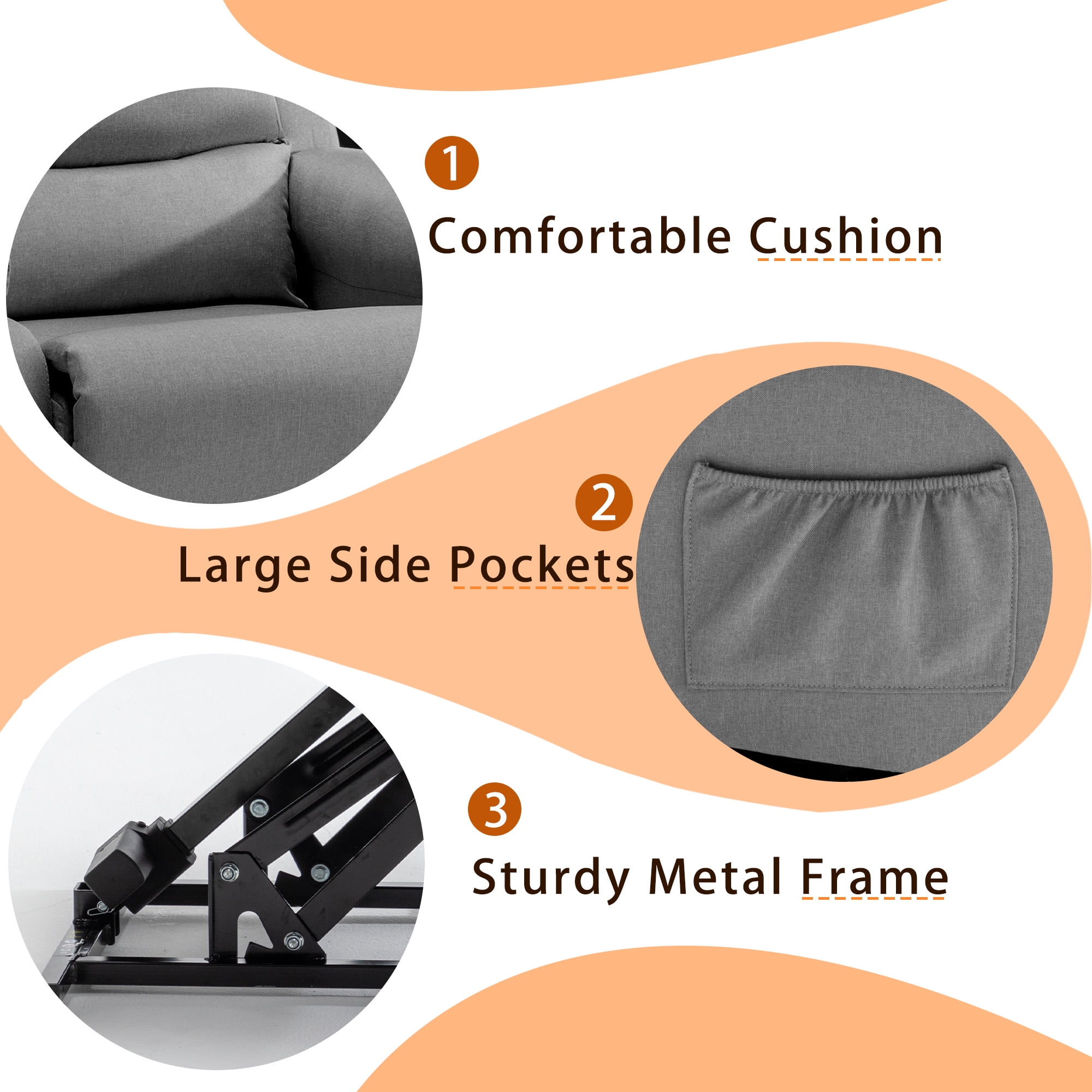 Korser Small Power Lift Recliner Chair for Elderly with Memory Function Linen for Living Room,Dark Grey