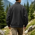 thumbnail image 4 of Jessboyy Mens Bomber Jackets Fall Winter Midweight Stand Collar Zip up Jacket Work Trendy Casual Windbreaker Jackets Black,L, 4 of 9