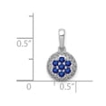 thumbnail image 4 of Finest Gold 14K White Gold Diamond & Sapphire Cluster Halo Pendant, 4 of 4