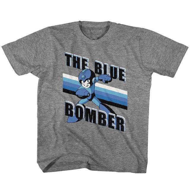 Mega Man Blue Bomber Stripes Graphite Heather Toddler T-Shirt