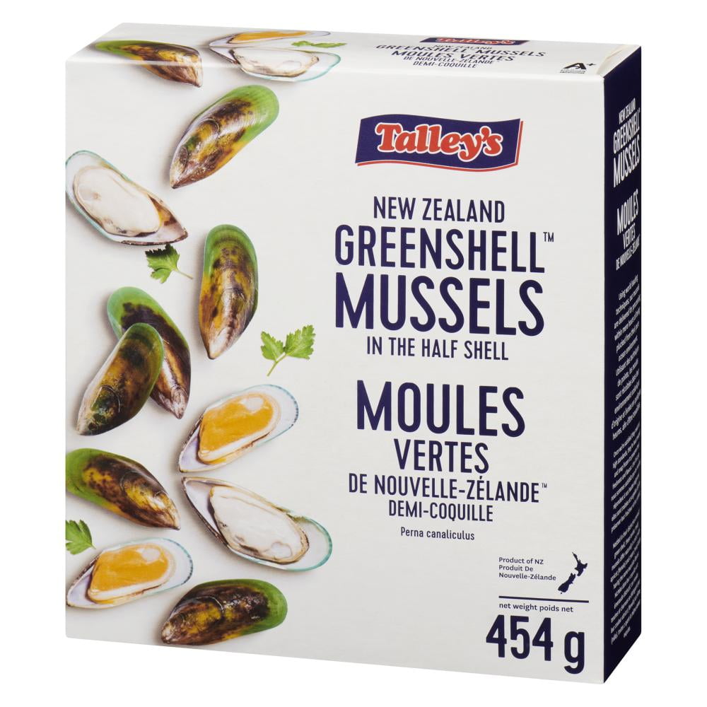 Talley's Moules Vertes De Nouvelle-Zélande, Demi-Coquille, Congelées, 454 g 454 g