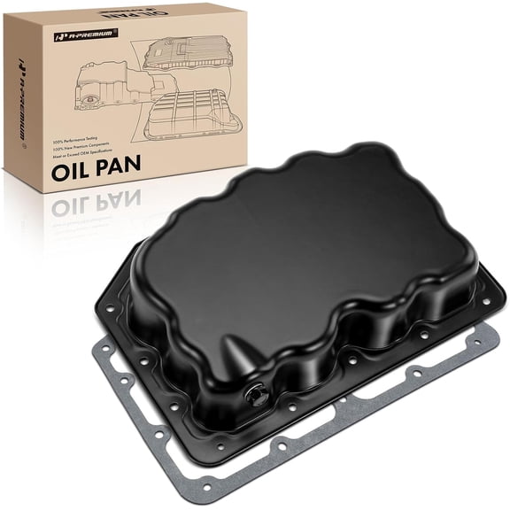 A-Premium Lower Engine Oil Pan Sump with Drain Plug & Gasket Compatible with Ford F-250/350 Super Duty 2011-2018, F-450/550 Super Duty 2011-2017, V8 6.7L Diesel