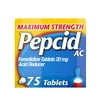 Pepcid AC Maximum Strength Heartburn Relief Tablets, Prevents & Relieves Heartburn Due to Acid Indigestion & Sour Stomach, 20mg of Famotidine to Reduce & Control Acid, Fast-Acting, 75 Ct