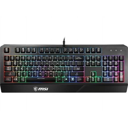 MSI Vigor GK20 US Gaming Backlit RGB Dedicated Hotkeys Anti-Ghosting Water Resistant Gaming Keyboard