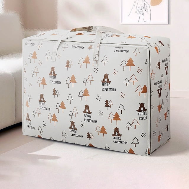 Xihbxyly Bolsa de Almacenamiento para Colchas, Organizador de Tela de Algodón, Diseño Plegable de Tela No Tejida, Ideal para Ropa de Cama y Ropa, Armario de Dormitorio y Almacenamiento para Mudanzas,