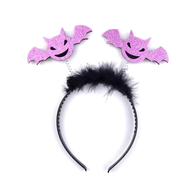 Halloween Bat Headband Day of the Dead Sequins Hairband Cosplay Costume Headpiece for Adult Kids Stage S Headwear