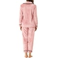 thumbnail image 3 of INSPIRE CHIC Women's Pajama Sets Sleepwear Button Down Soft Night Suit Lounge Sets XS Pink, 3 of 7