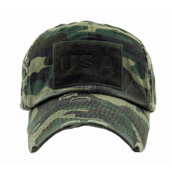 USA Patch Patriotic Camouflage Hat, 100% Cotton, One Size Fits Most