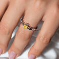thumbnail image 4 of Rhodium Plated Sterling Silver 925 Simulated November Claddagh Ring Yellow CZ Female Size 5, 4 of 4