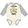 thumbnail image 3 of Inktastic Cute Sloth I Love My Papa with Green Leaves Boys or Girls Long Sleeve Baby Bodysuit, 3 of 5