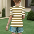 thumbnail image 4 of Viluyesy Girls T-Shirt, Striped Prints Crew Neck Bubble Short Sleeve Summer Casual Fashion Tee Khaki 8T, 4 of 4