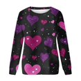 thumbnail image 4 of PNTUTB Valentines Sweatshirt for Women Fashion Heart Print Casual Crew Neck Long Sleeve Hoodless Pullover Sweatshirts, 4 of 6
