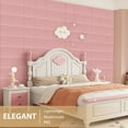 thumbnail image 2 of 30 Pack Textured 3D Wall Panels for Interior Wall Decor, PVC Decorative Wall Panels for Living Room Bedroom Hotel Office, Pink 11.8''x11.8'' Cover 29 Sq.​ Ft​, 2 of 7