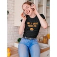 thumbnail image 2 of Yes I Want More Pie Women Black T-Shirt, Female Small, 2 of 4