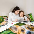 thumbnail image 4 of Manfei Corgi Dog Lover Twin Comforter Sets, Kawaii Animal Bedding Set, Yellow Green, Polkadot Reversible, 2 Pieces, 1 Comforter and 1 Pillowcase, 4 of 7