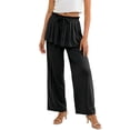 thumbnail image 3 of Noric Women Straight Leg Peplum Pants with Pockets High Waisted Drawstring Casual Summer Flowy Palazzo Pants Loose Fit, 3 of 7