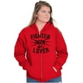 thumbnail image 3 of Fighter Not a Lover Muay Thai Athlete Zip Up Hoodie Men's Women's Brisco Brands X, 3 of 6