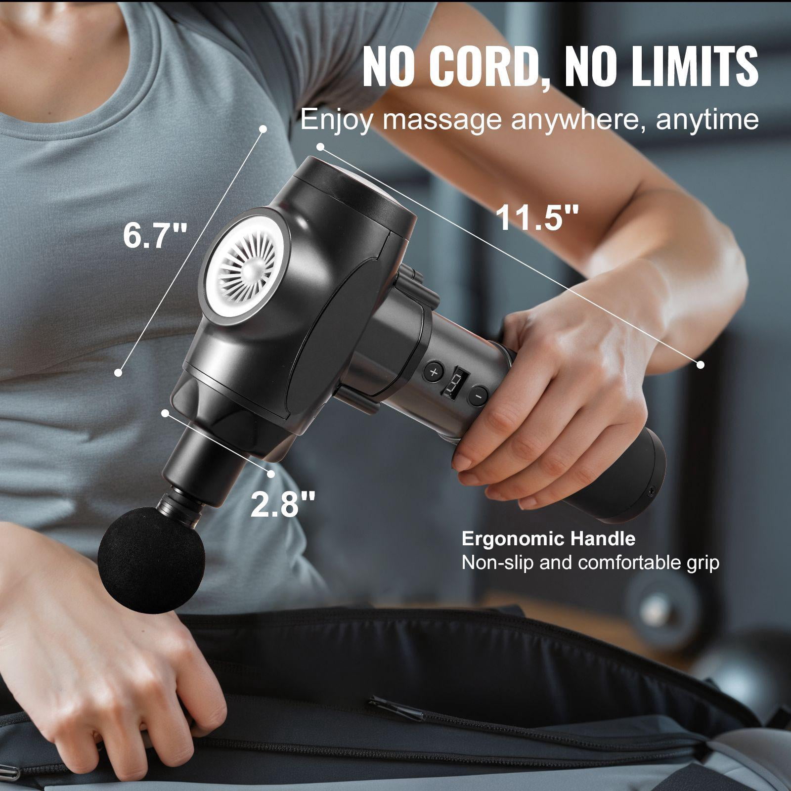 Deep Tissue Massage Gun with 9 Speeds 6 Heads 24V 2500mAh Battery Percussion Muscle Massager for Athletes Pain Relief Muscle Relaxation