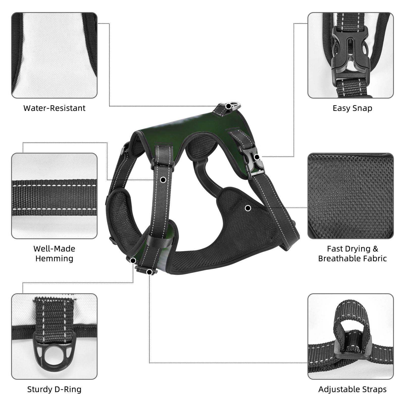 Vsdgher Dandelion Dog Harness, No-Pull Pet Harness, Dog Vest, Pet Vest for Small to Large Dogs-Large