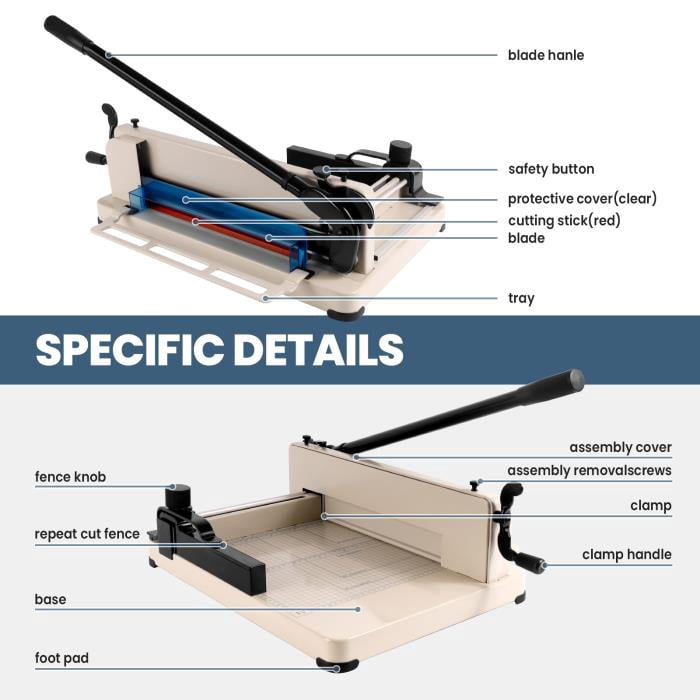Heavy Duty Manual A4 Paper Cutter, Industrial Commercial Guillotine Paper Cutter, 400 Sheet Large Capacity, 1.6 in Thickness, Heavy Duty Paper Cutter, Company, Crafting Cardstock