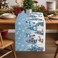 thumbnail image 2 of Blue Grey Christmas Dresser Scarf Farmhouse, Dining Table Decorations for Wedding/Parties, Snowman Xmas Tree Snowflake Winter Table Runner 48 Inches Long for Kitchen Dining, 13 x 48 In, 2 of 9
