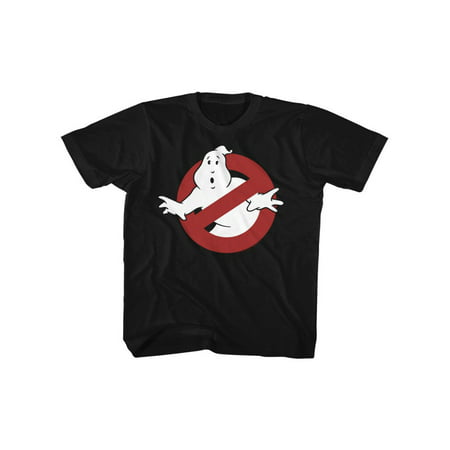 REAL GHOSTBUSTERS-SYMBOL-BLACK YOUTH S/S TSHIRT-XS (5-6)