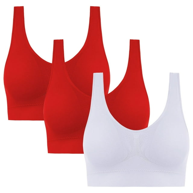 ManxiVoo Wirefree Breathable Sports Bra Full Coverage No Underwire Comfort Support Seamless Lightweight Active Wear XXXXL Size