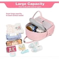 thumbnail image 4 of 2026 Diaper Bag Backpack,Diaper Bags for Girls Boys,Baby bag for mom Dad,Contains Pacifier Case,Large Capacity Tote (Pink), 4 of 5